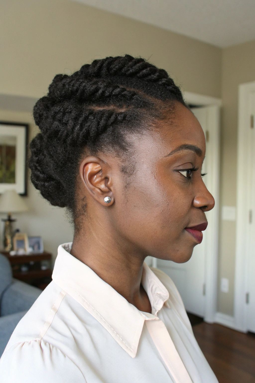 4. Flat twist updo