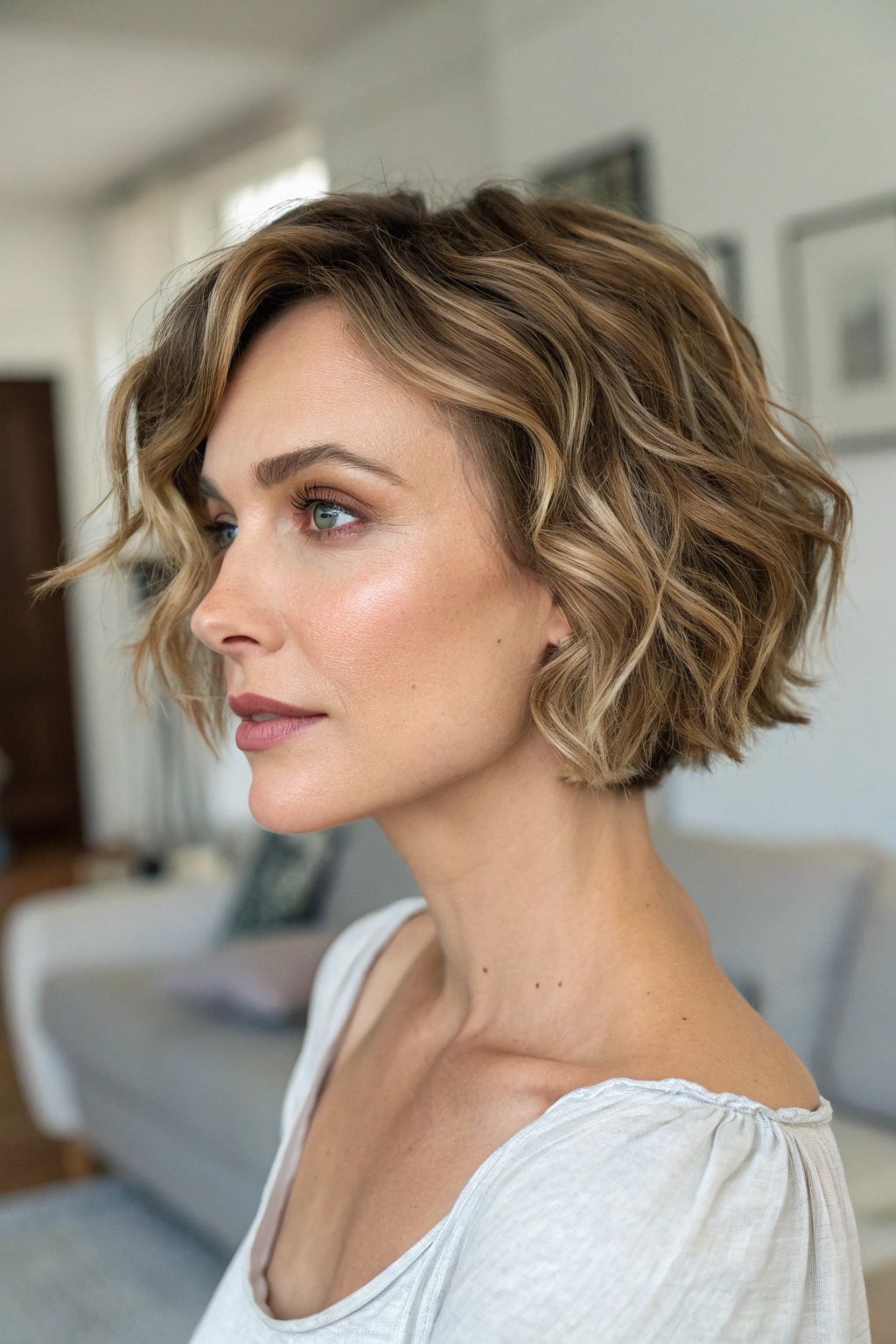 13) soft waves on short hair