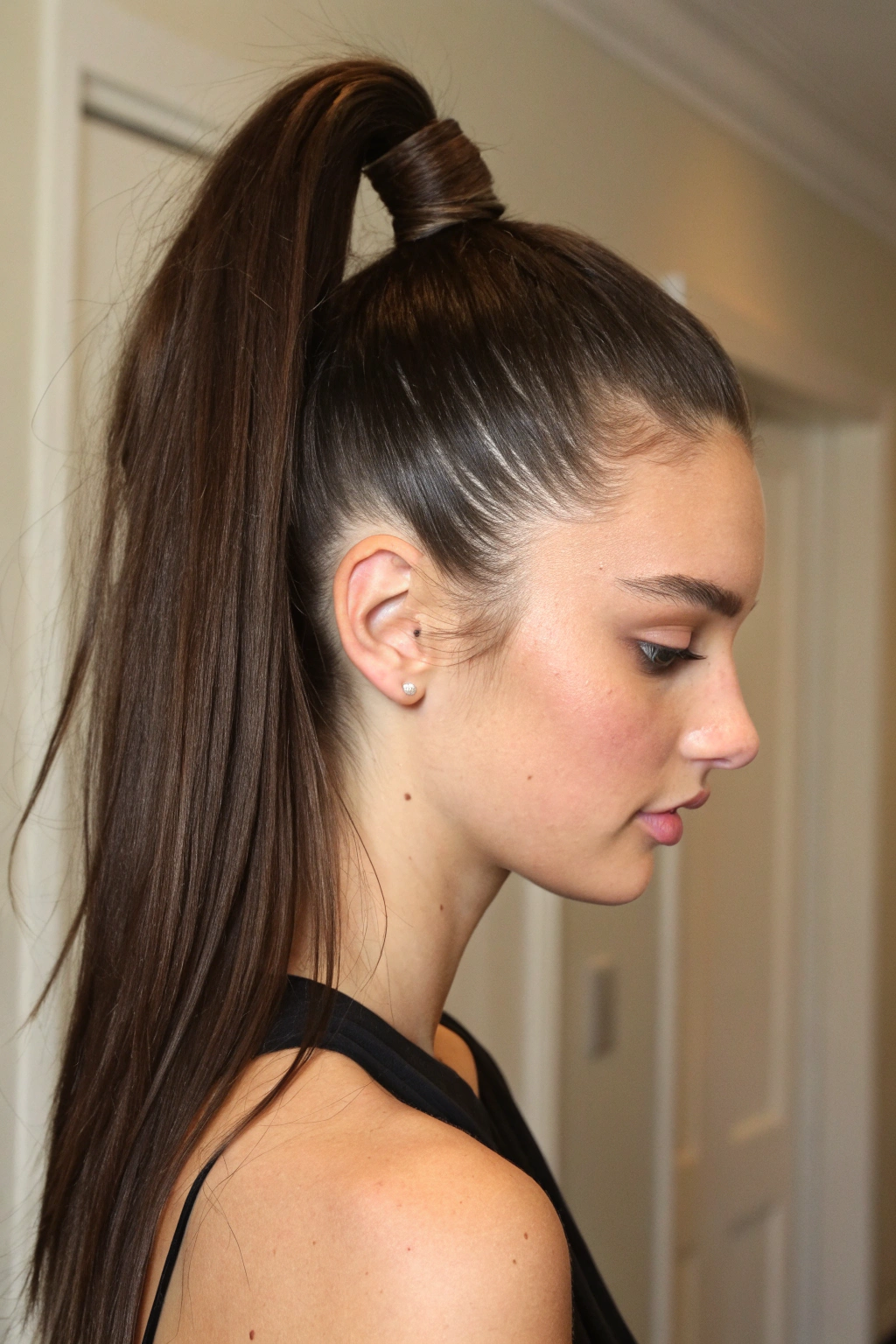 10) high ponytail with volume