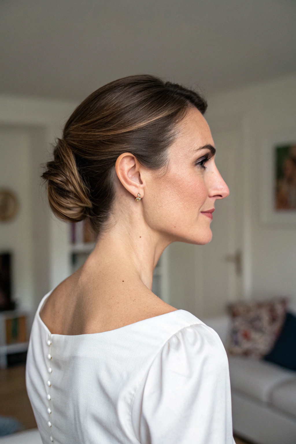 1) sleek low chignon