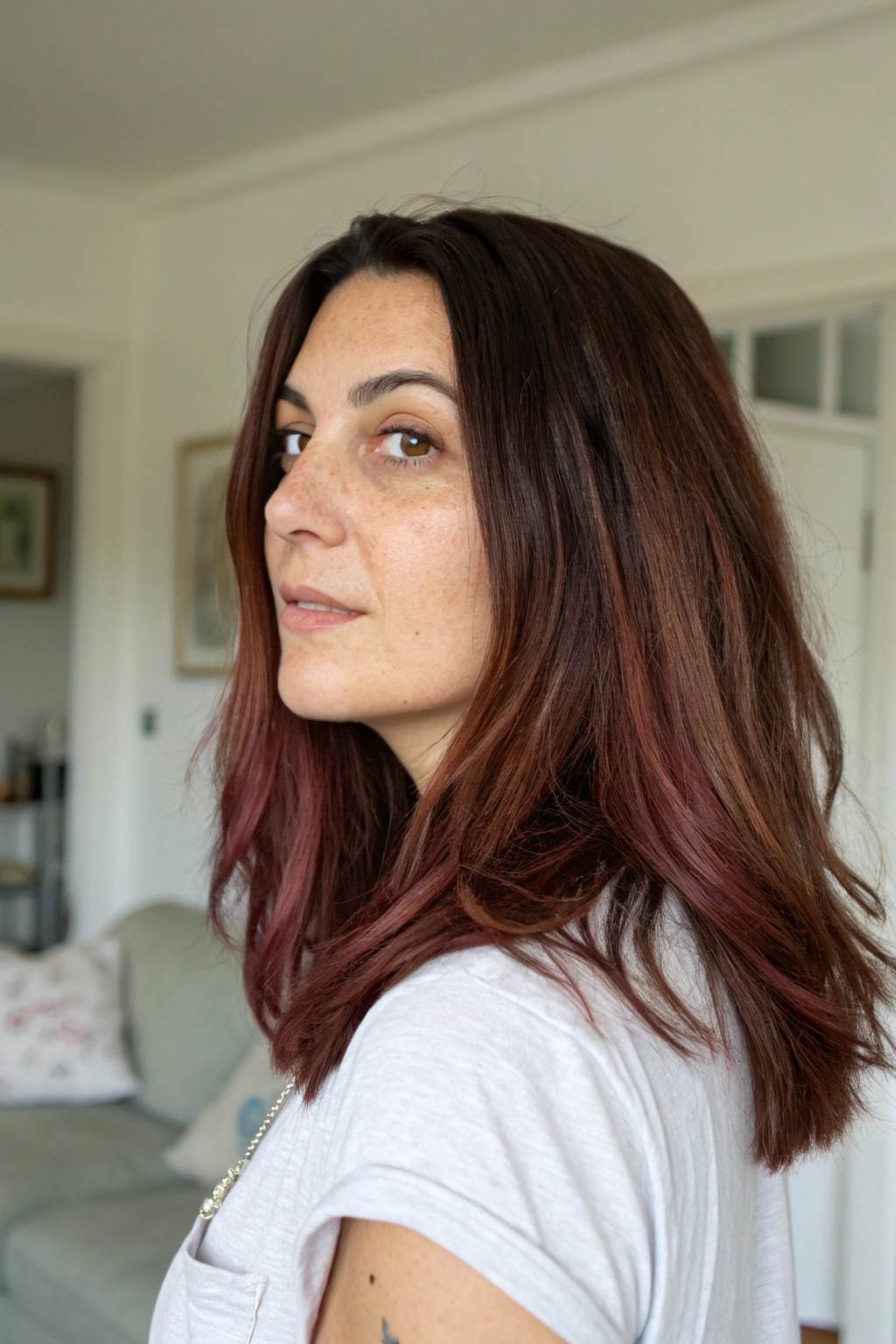 9) deep burgundy undertones