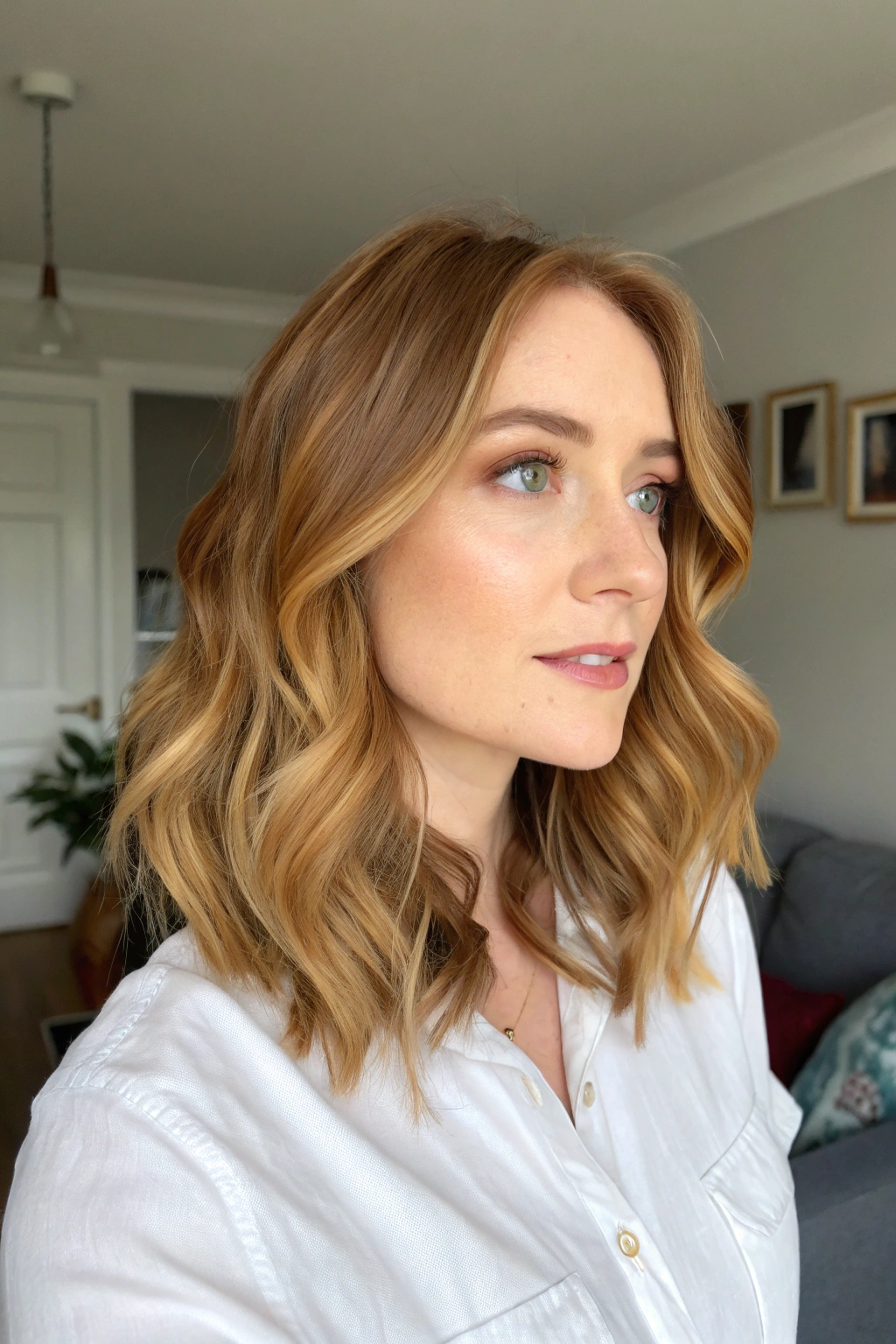 11) light auburn with golden highlights