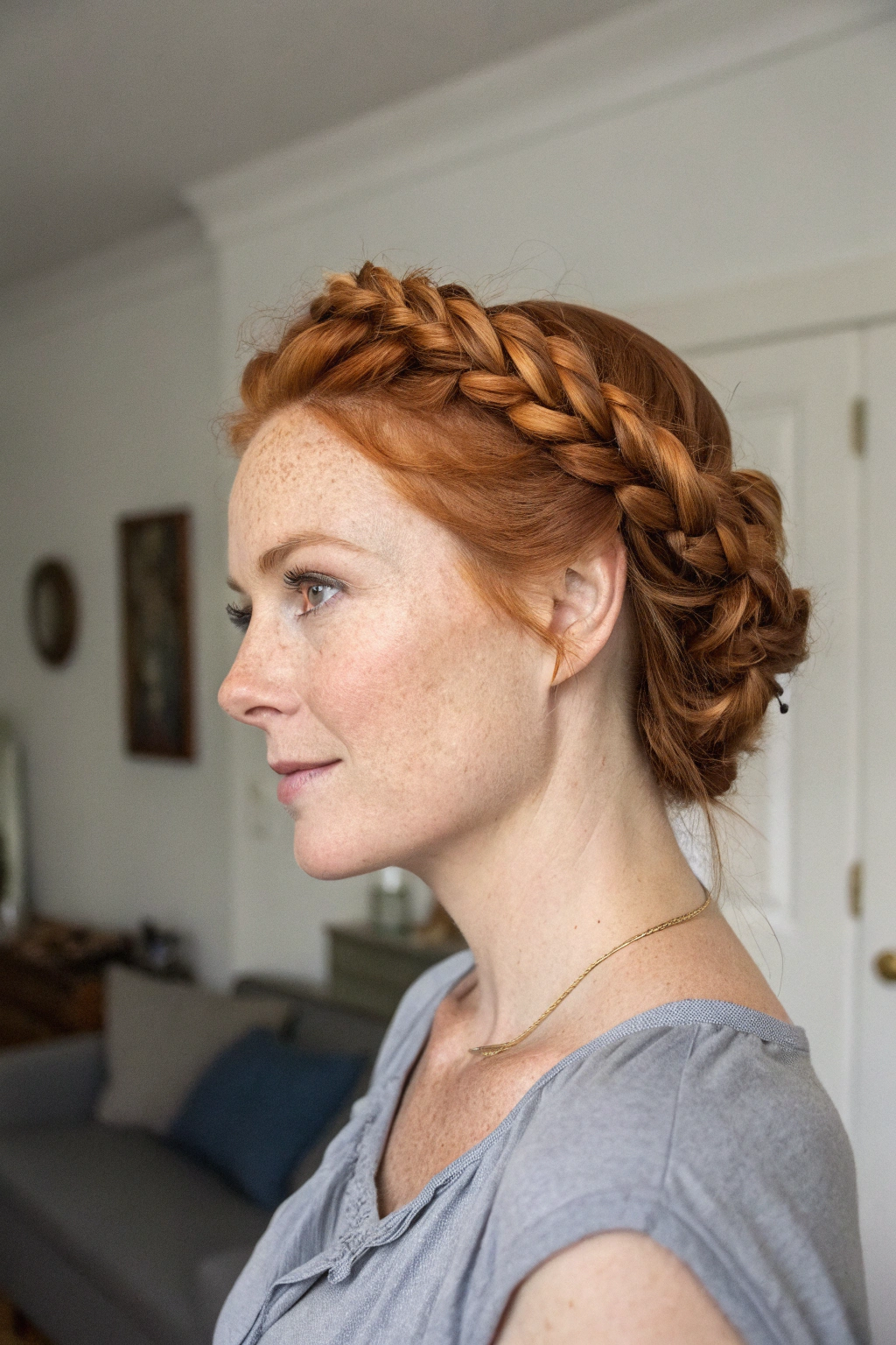 19) ginger crown braid