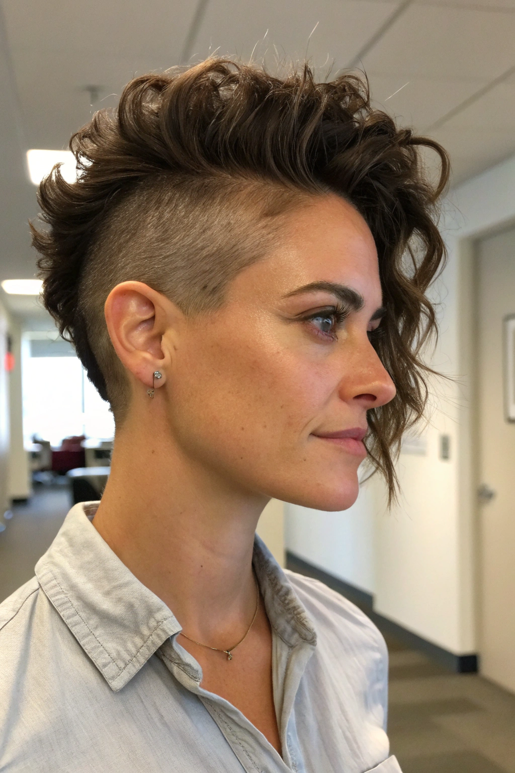 15) bold long pixie with dramatic side part