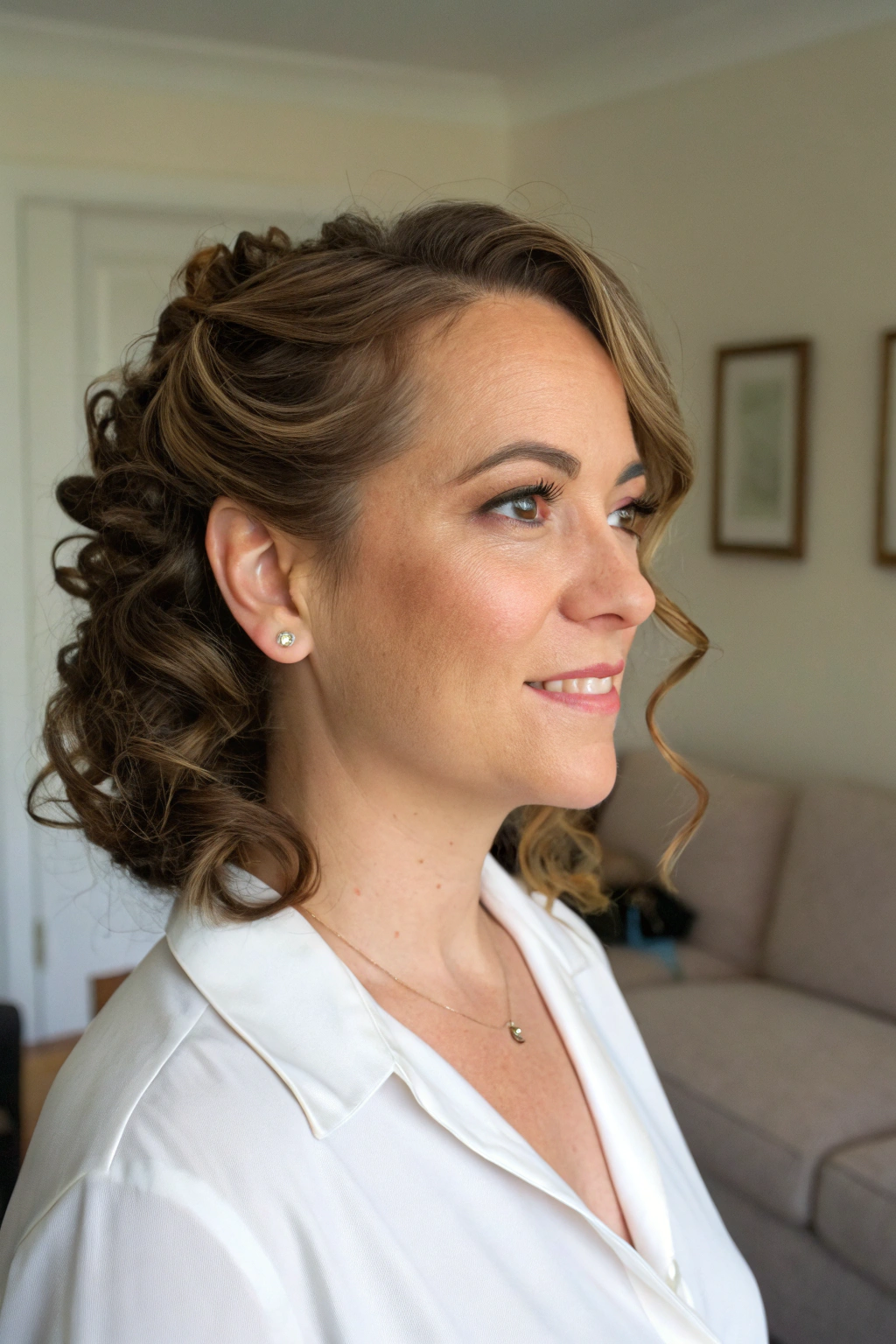 6) subtle bouffant with curls