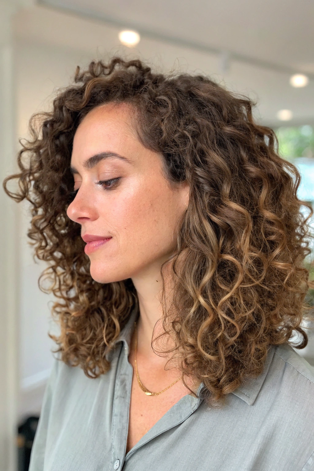 9) curly long bob style