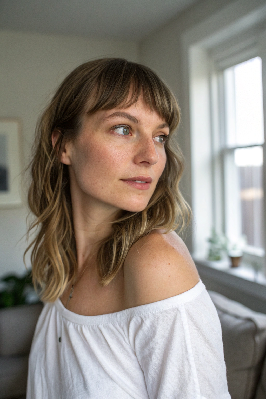 4) side-parted swoopy bangs