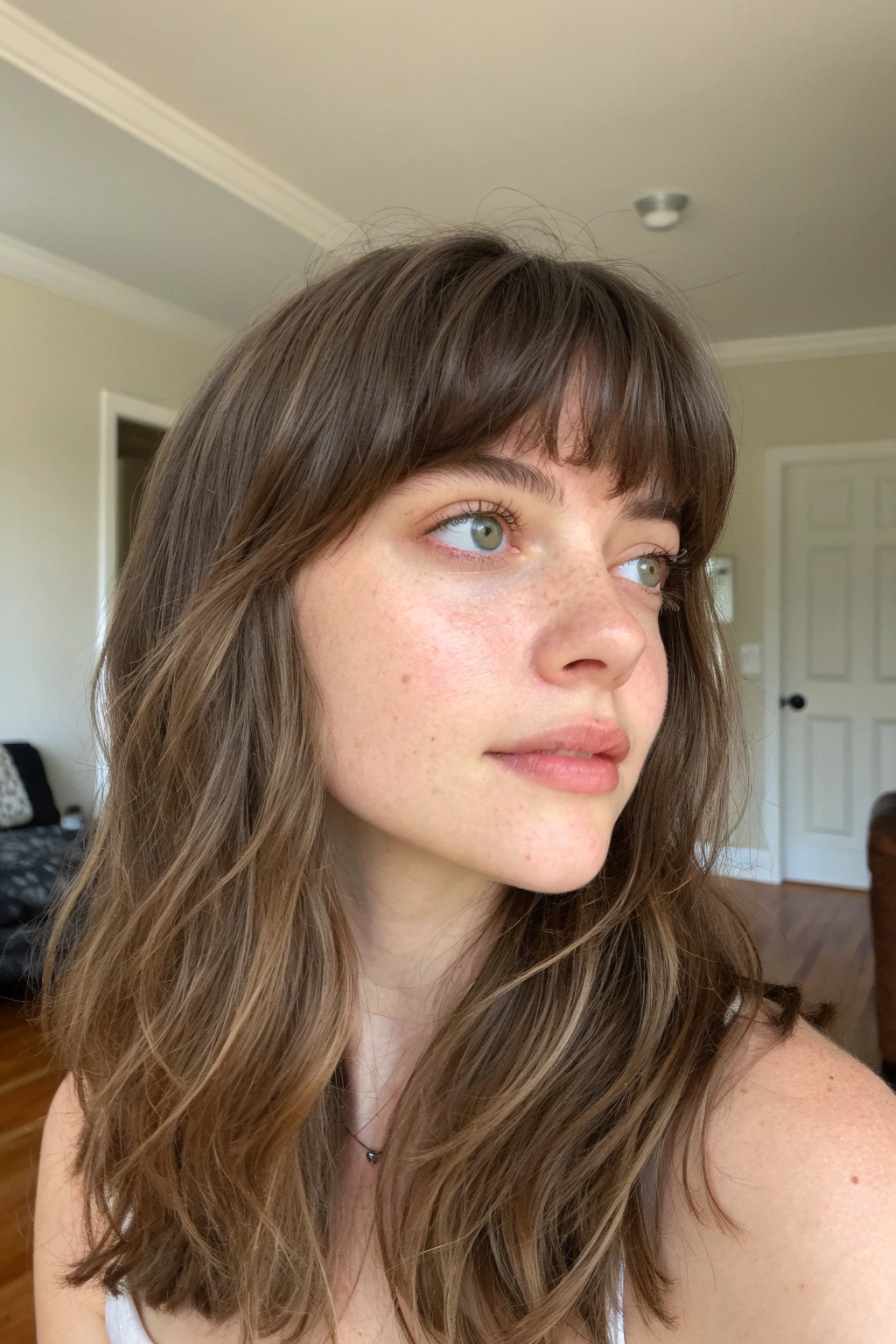 5) textured curtain bangs