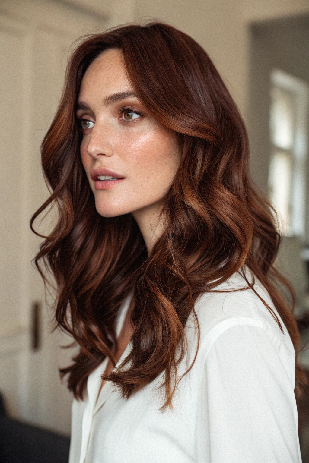 2) lustrous mahogany