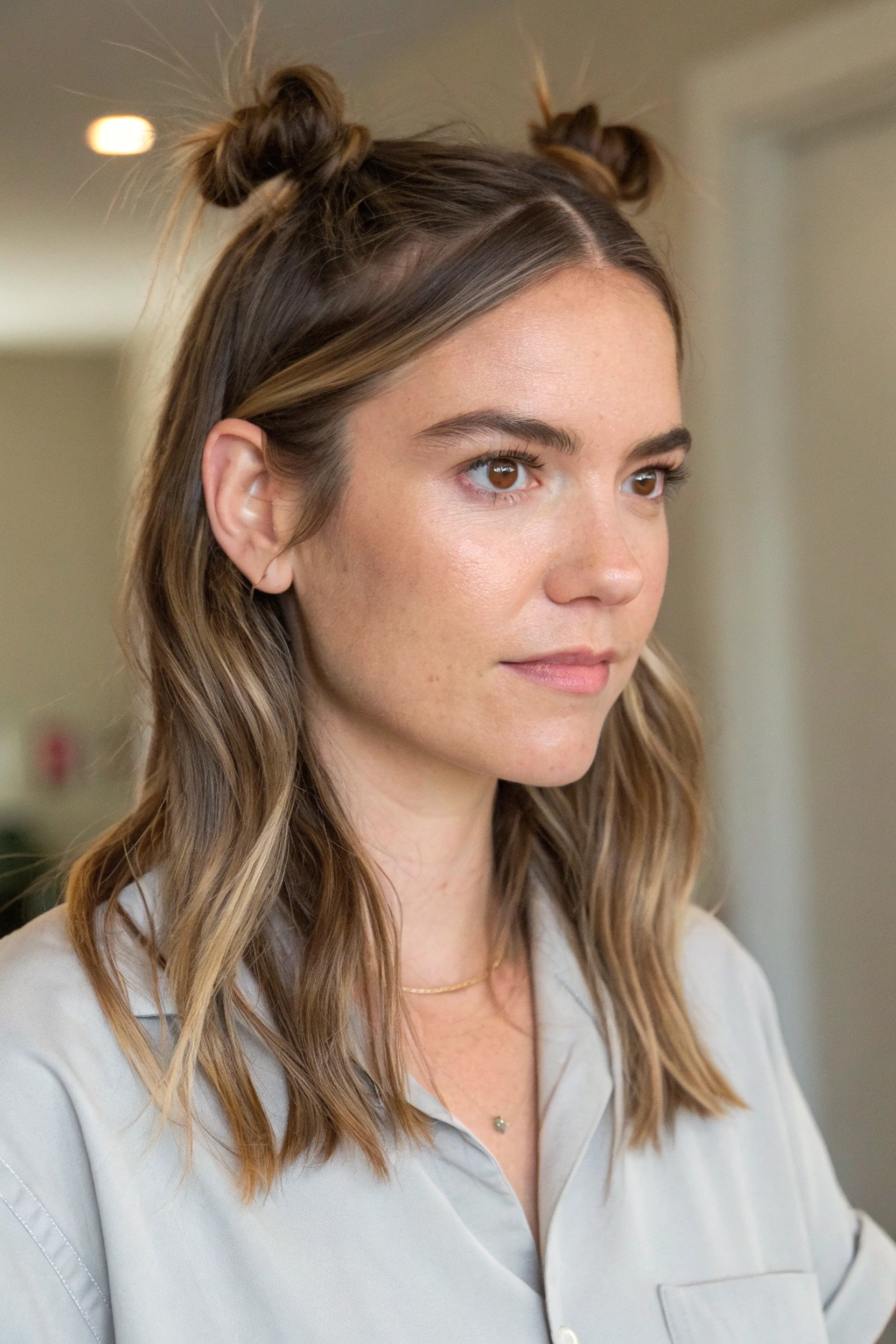 15) half-up pigtails