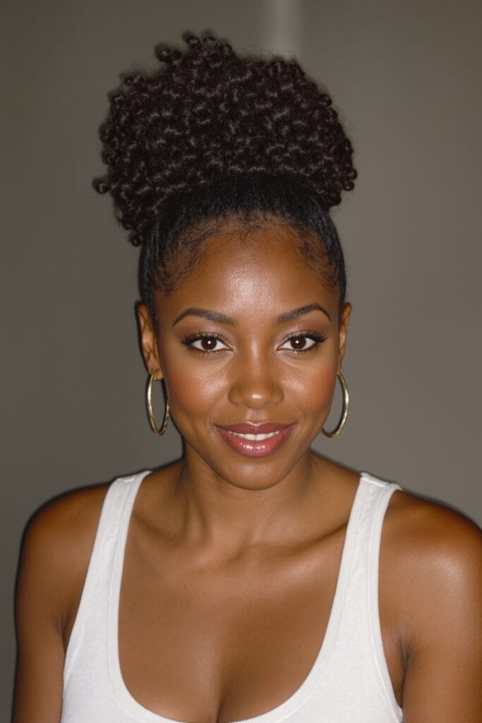 Pineapple updo hairstyle