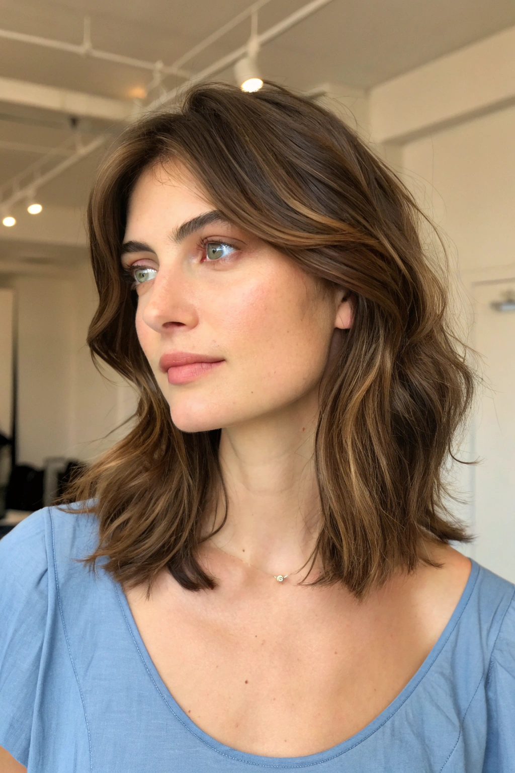 14) feathered layered haircut