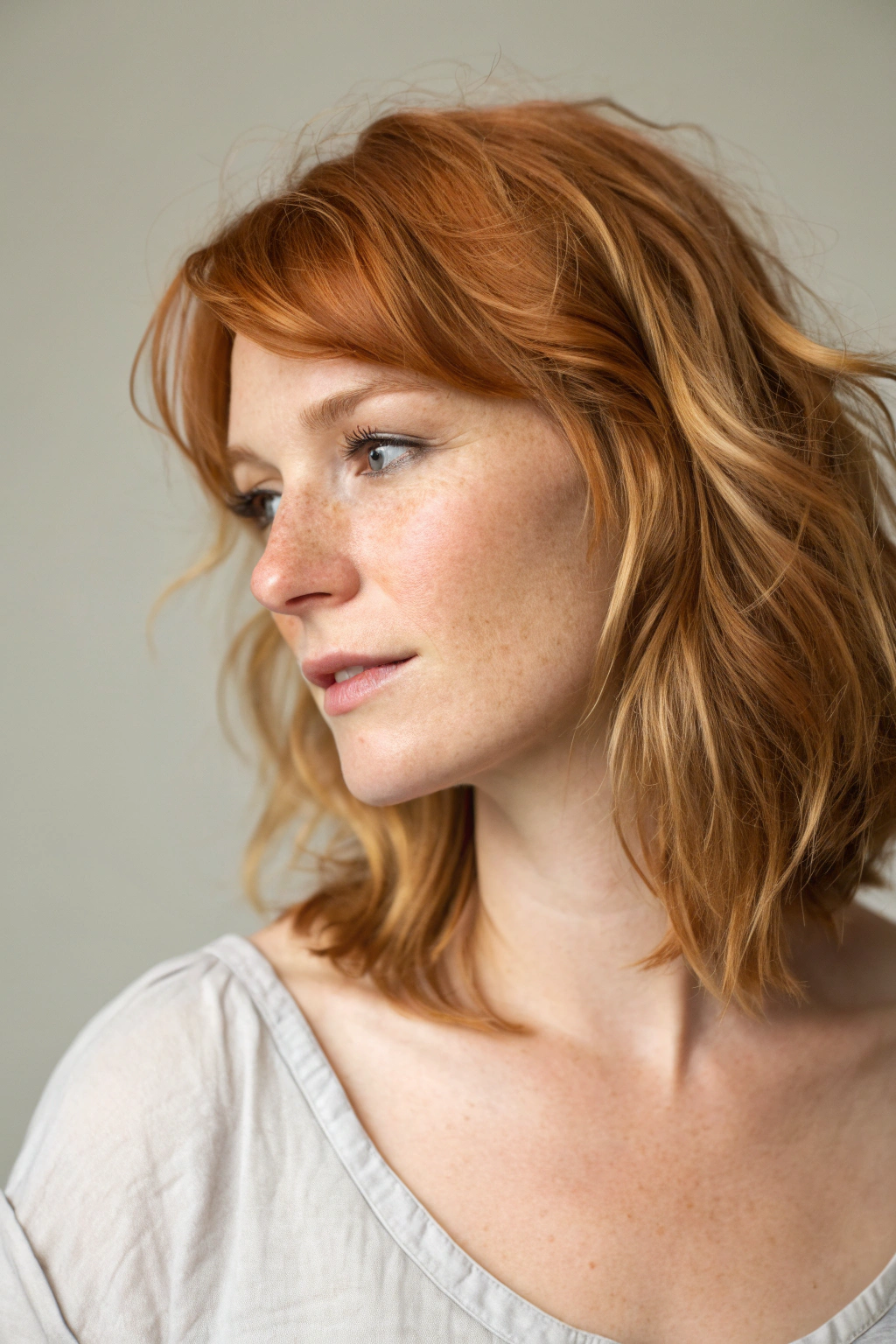 14) ginger with blonde lowlights