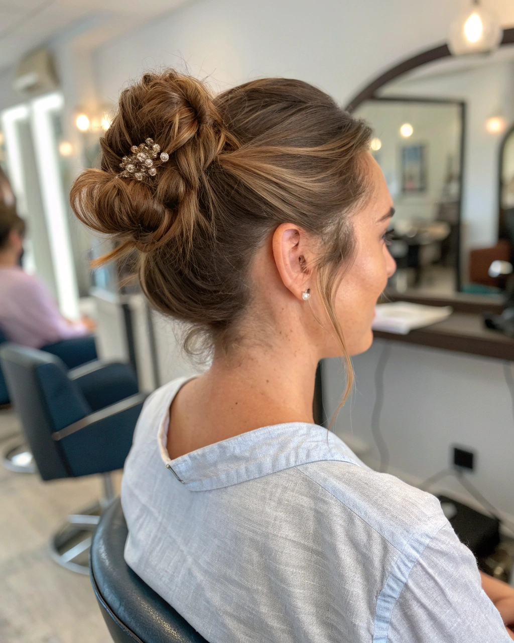 11. Messy bun with claw clip