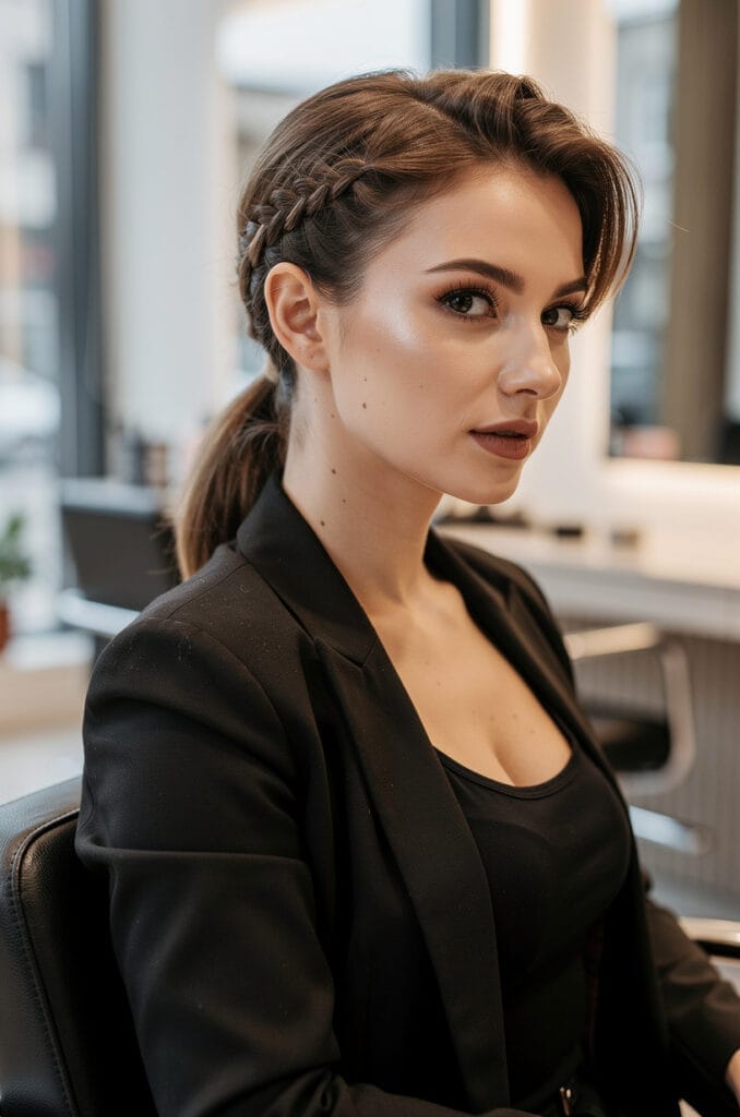 Braided accent ponytail