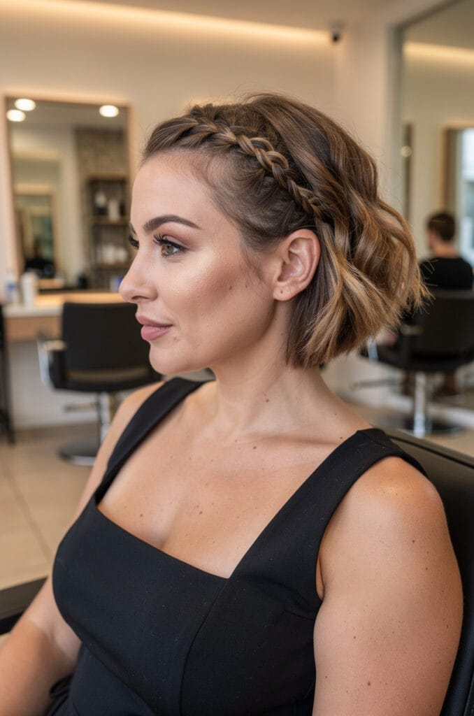 Braided accent with short hair