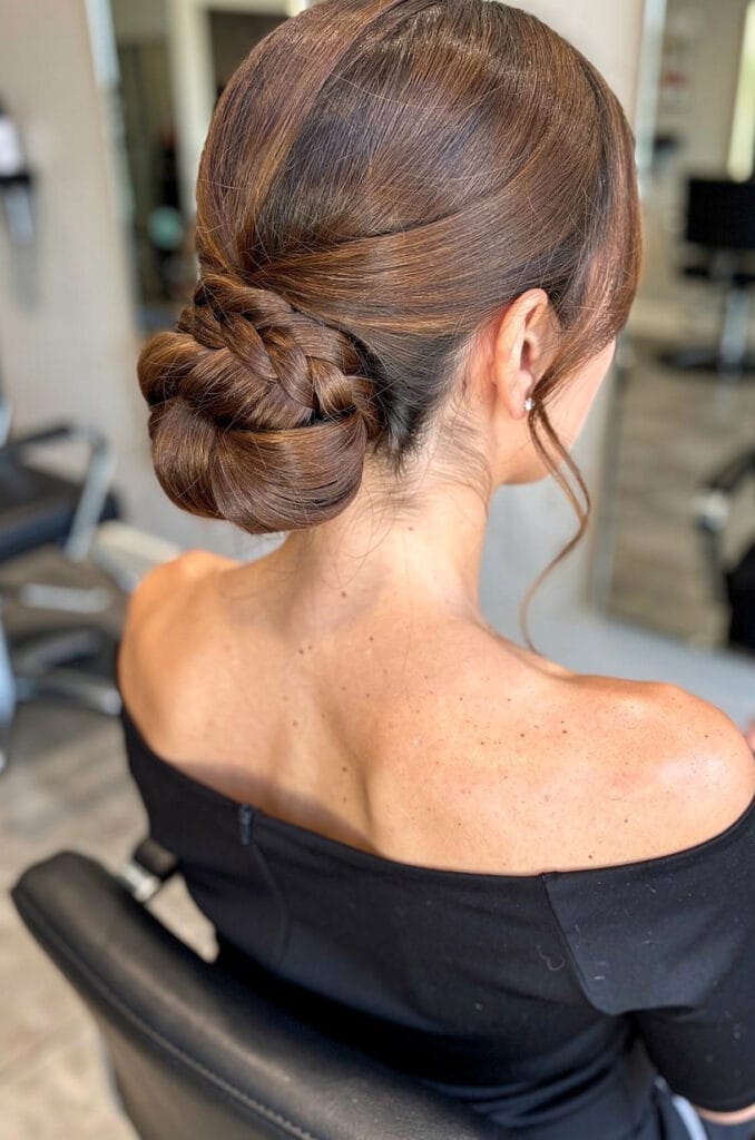 Braided low bun