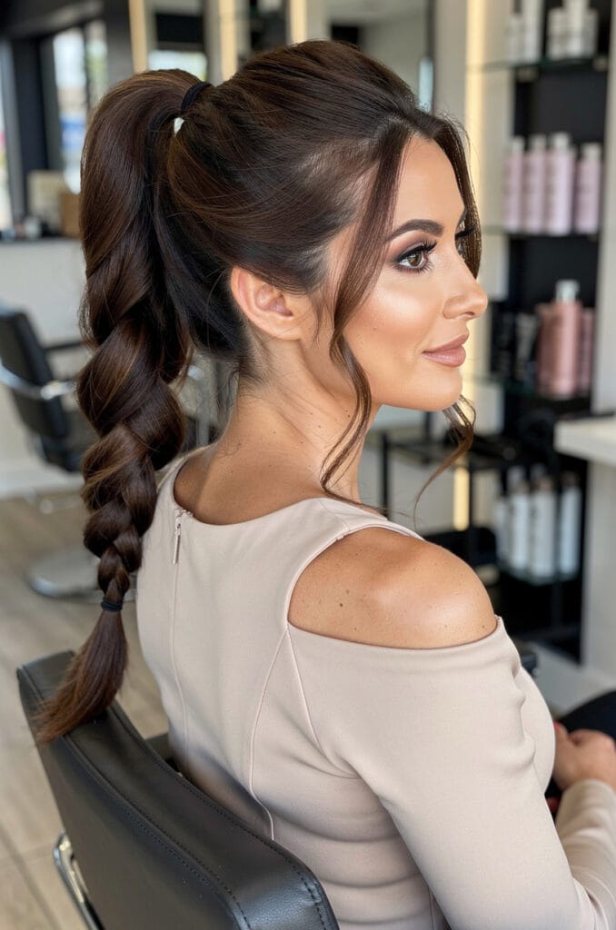 Braided ponytail with volume