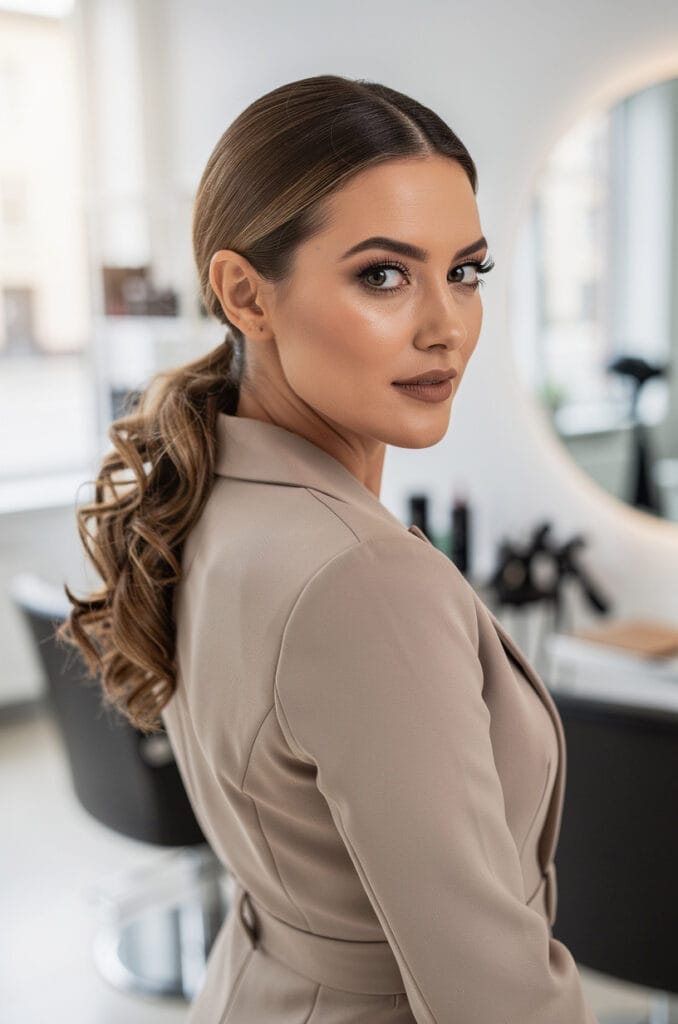 Curled ponytail accent