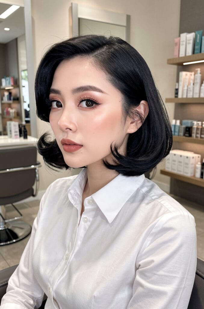 Elegant tucked waves