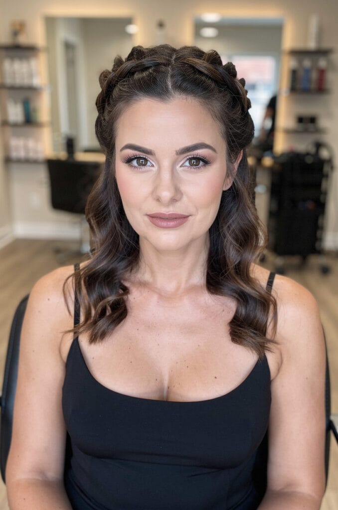 Half-up braided halo