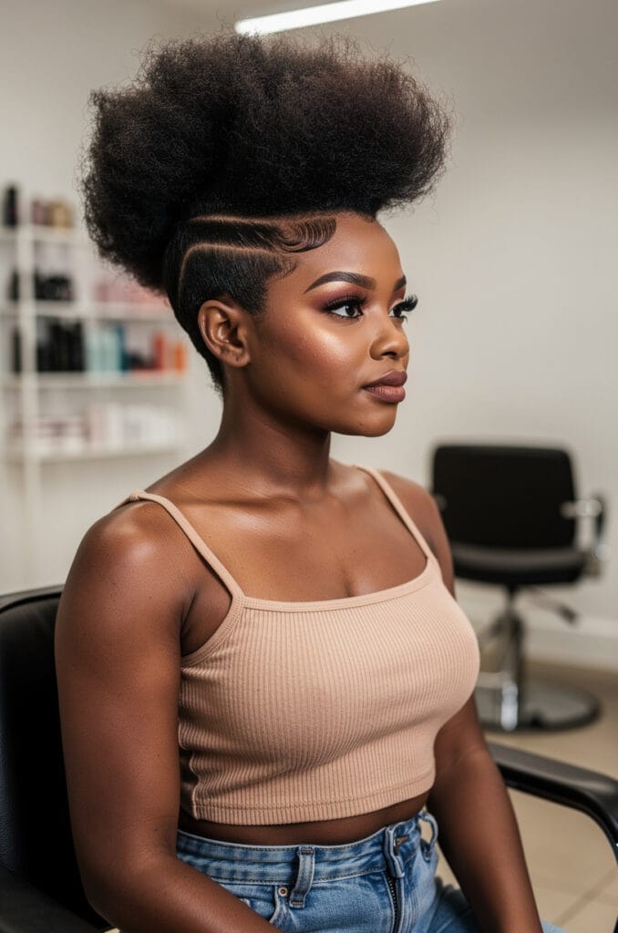 High puff with defined edges