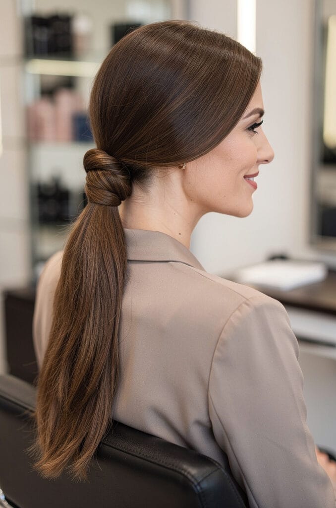 Low twisted ponytail