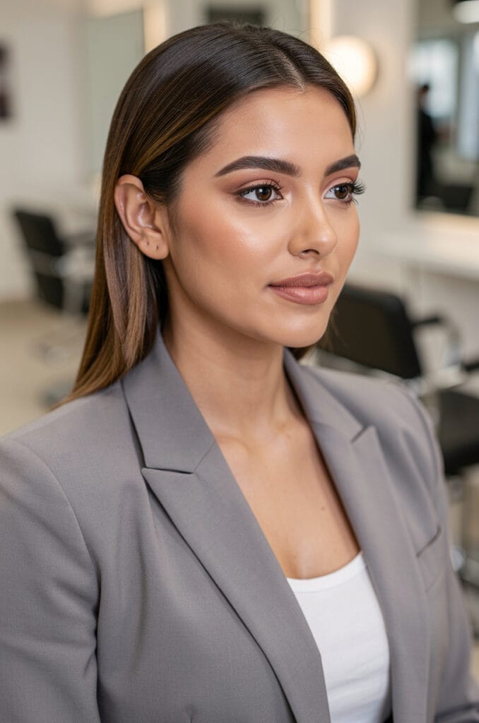 Middle part with tucked ears