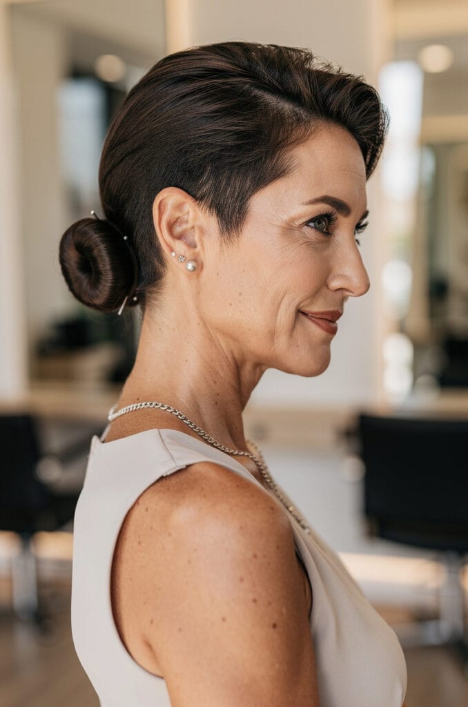 Pinned tucked ponytail