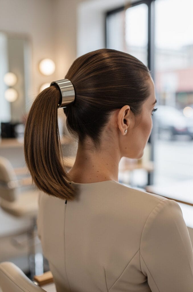 Ponytail with hair jewelry
