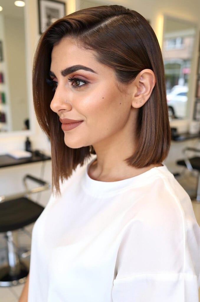 Sleek side part