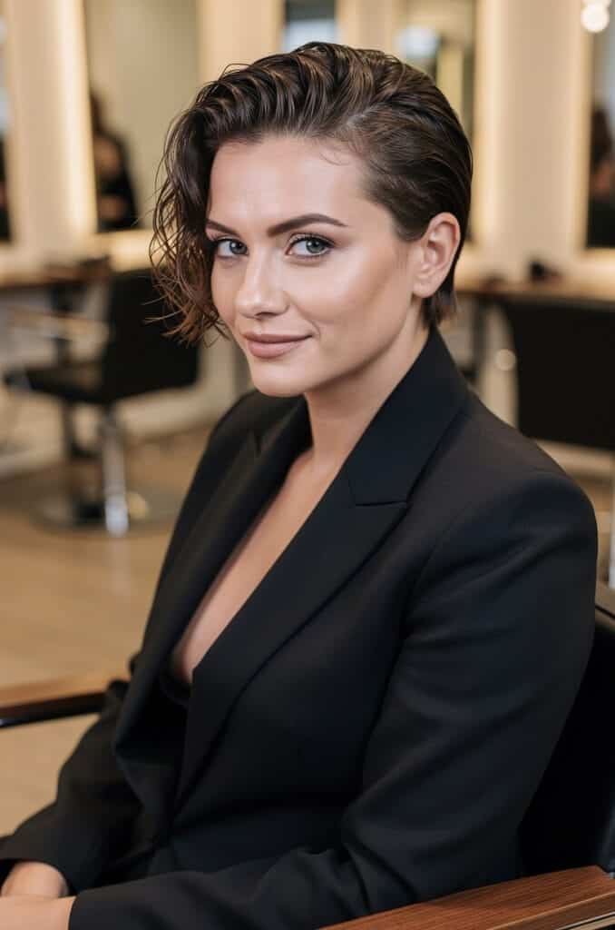 Slicked back wavy short hair 678x1024 1