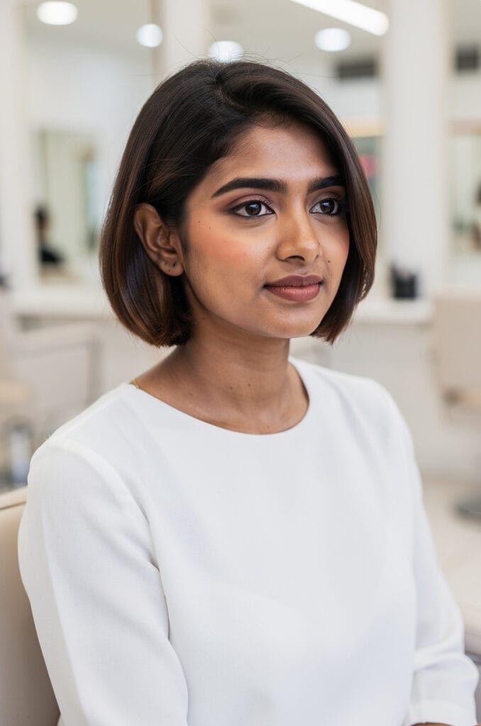 Tucked behind ears look