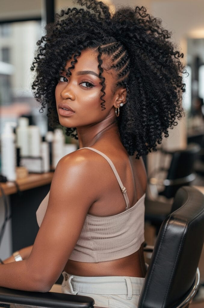 Twist-out with big volume