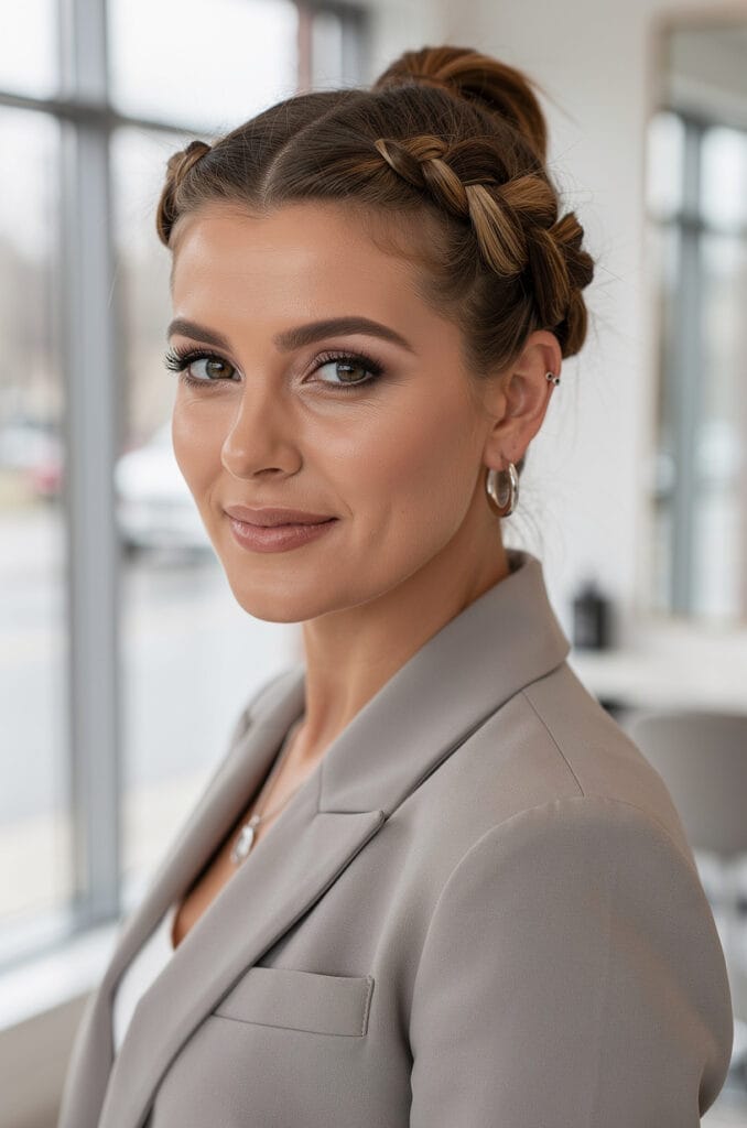 Twisted front ponytail