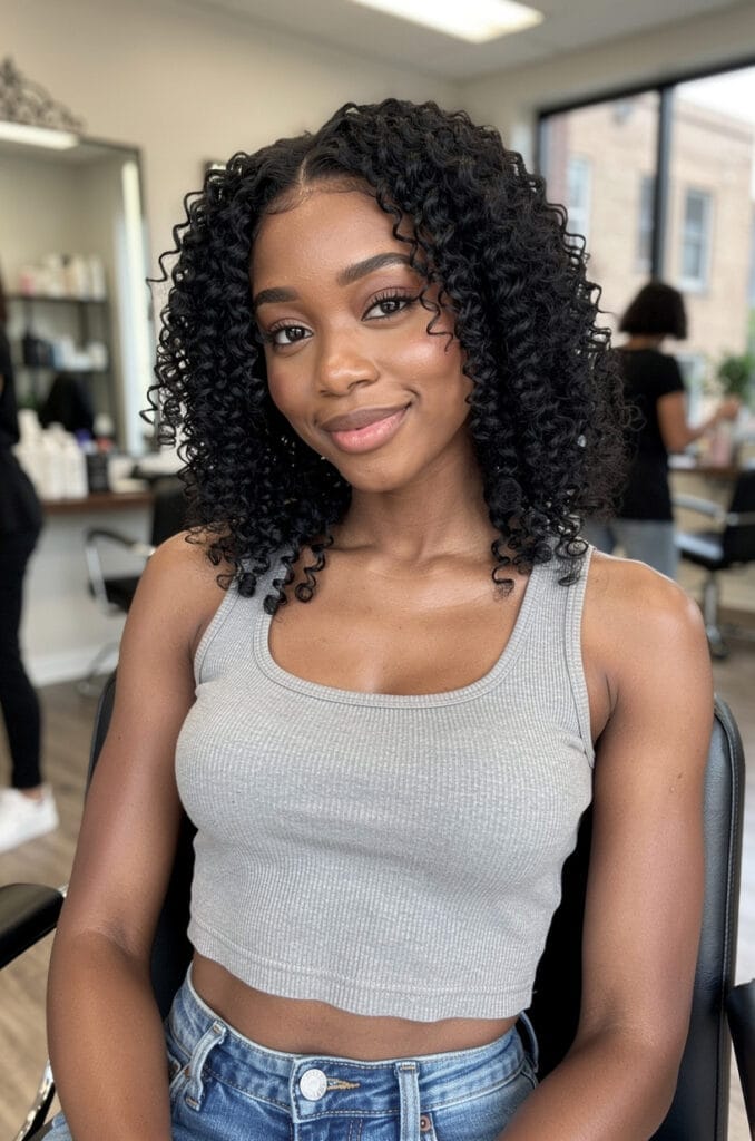 Wash-and-go with defined coils