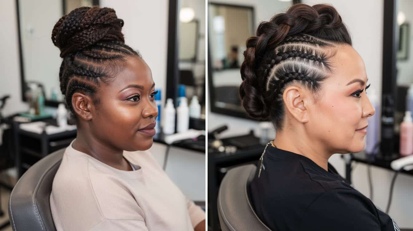 14 easy cornrow updo hairstyles for natural hair