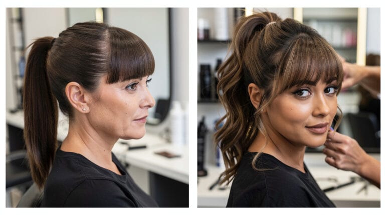 15 ponytail hairstyles with bangs for a chic look