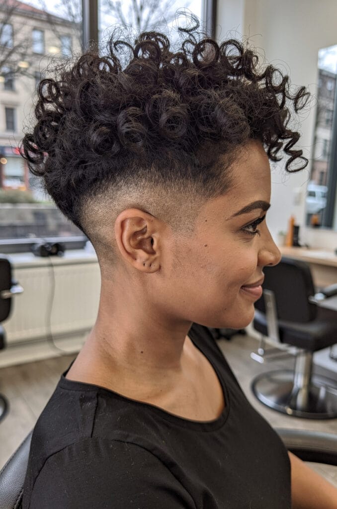 2. Tapered sides with curly top