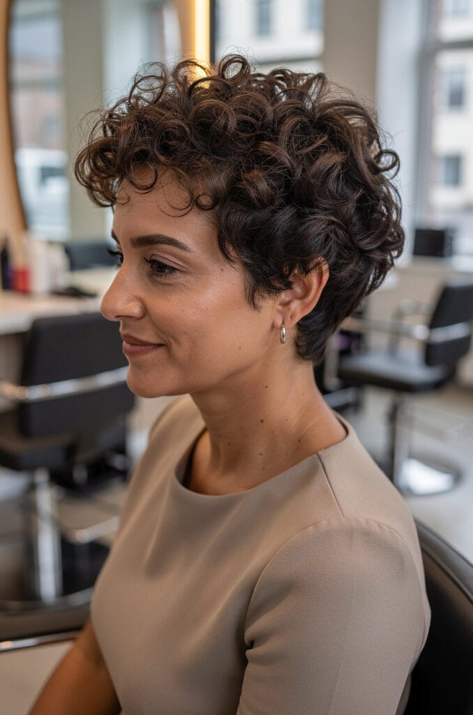 9. Curly pixie with defined coils
