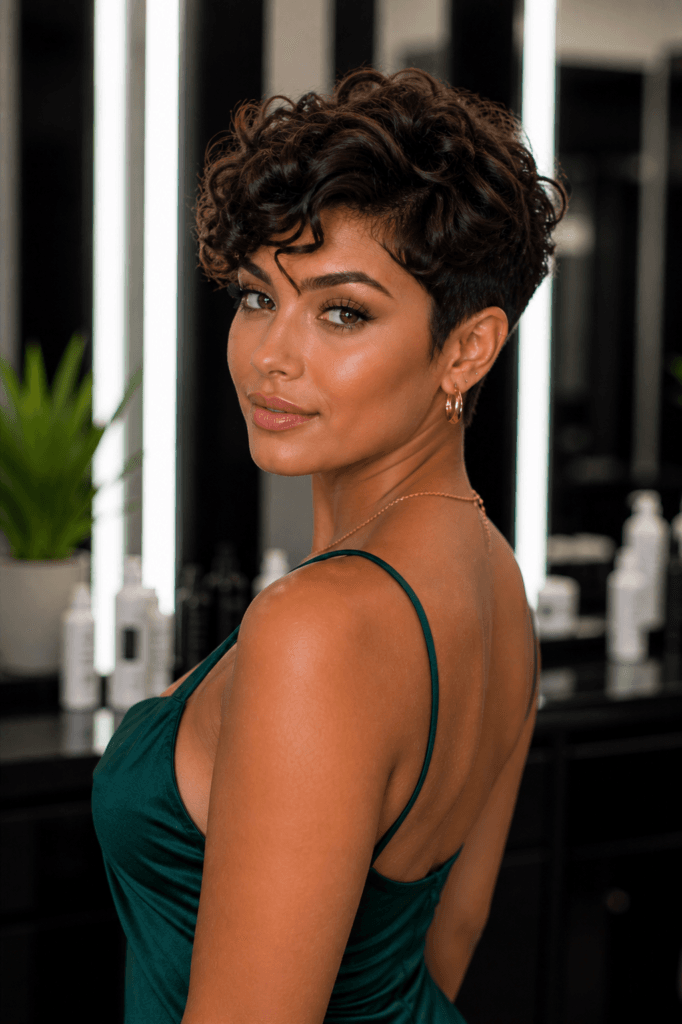 Curly pixie with soft waves