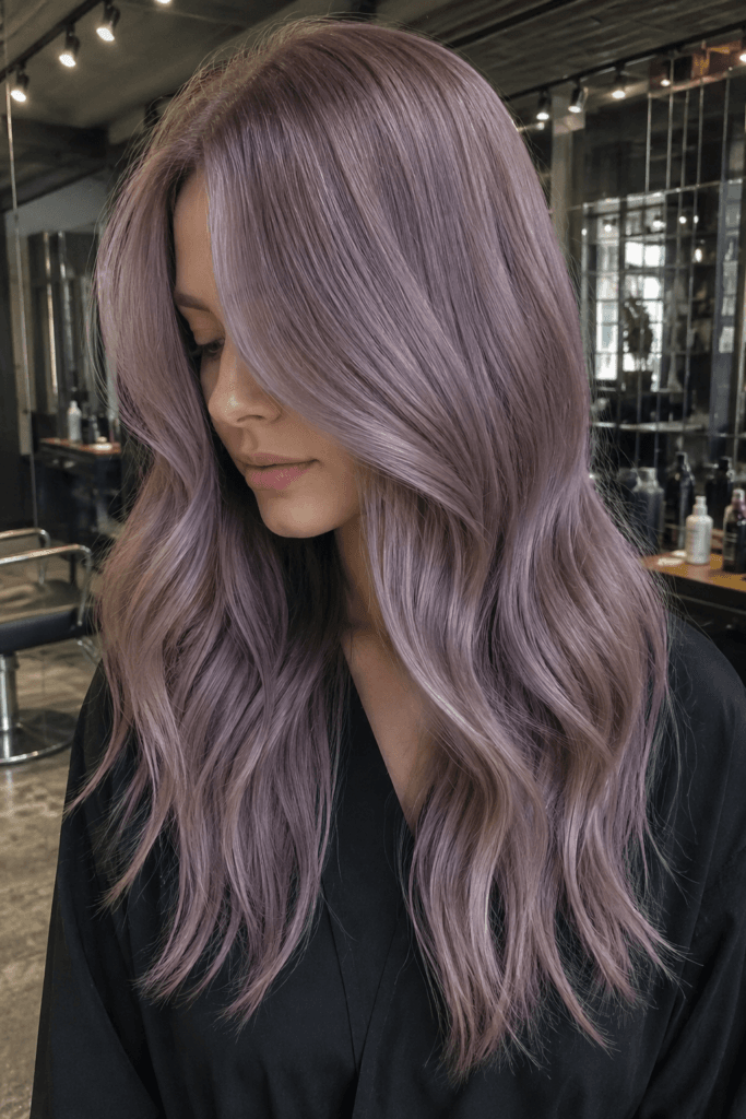 Dusty mauve with pearl finish