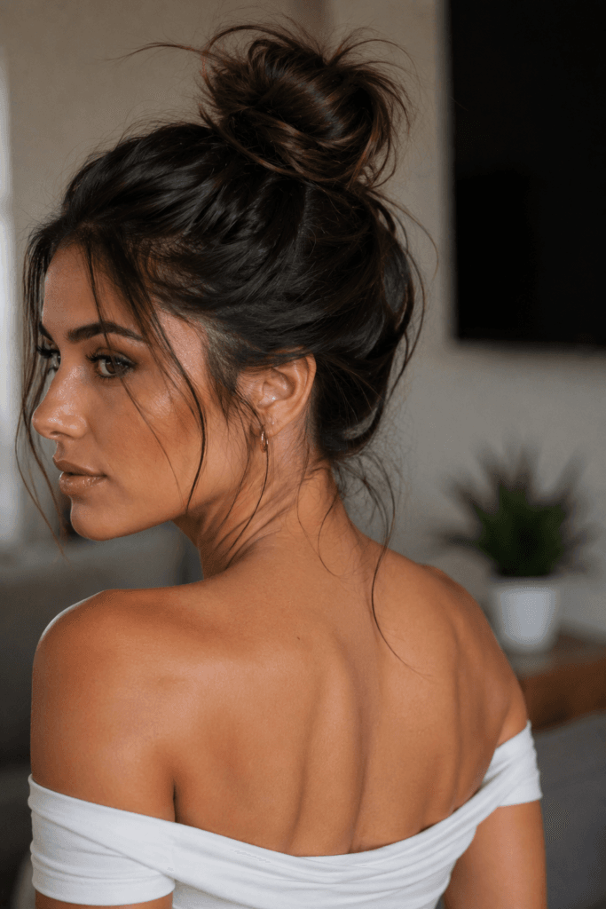 Messy top knot1