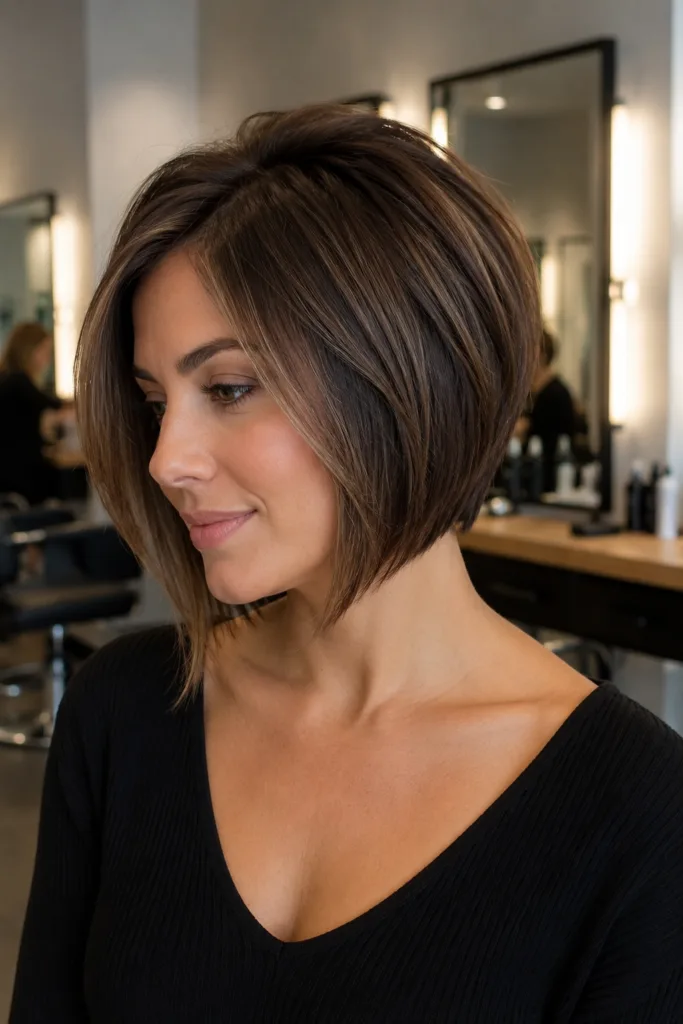 Stacked bob for crown volume