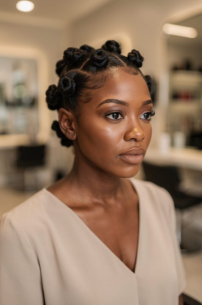 Bantu knots on short curls 678x1024 1