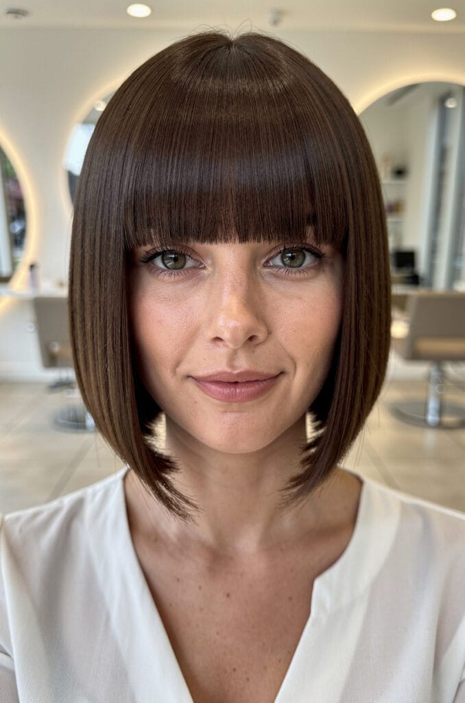 Blunt bob with a center part 678x1024 1