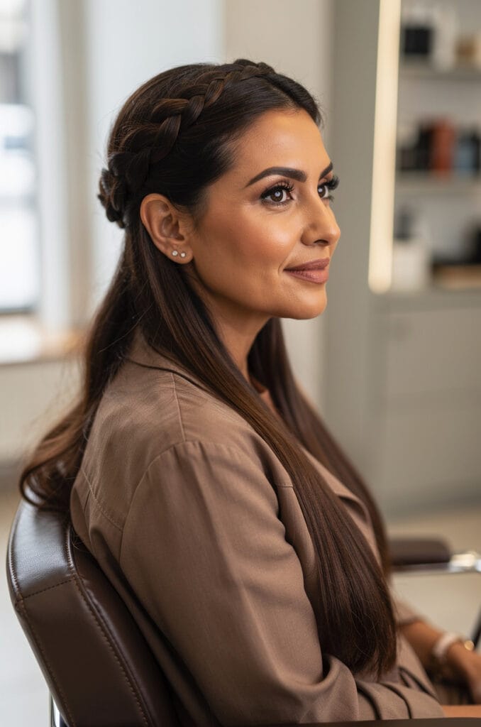 Braided crown with loose ends