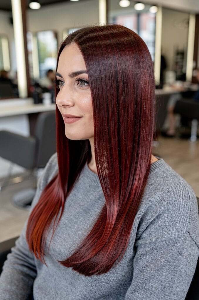 Cherry cola balayage