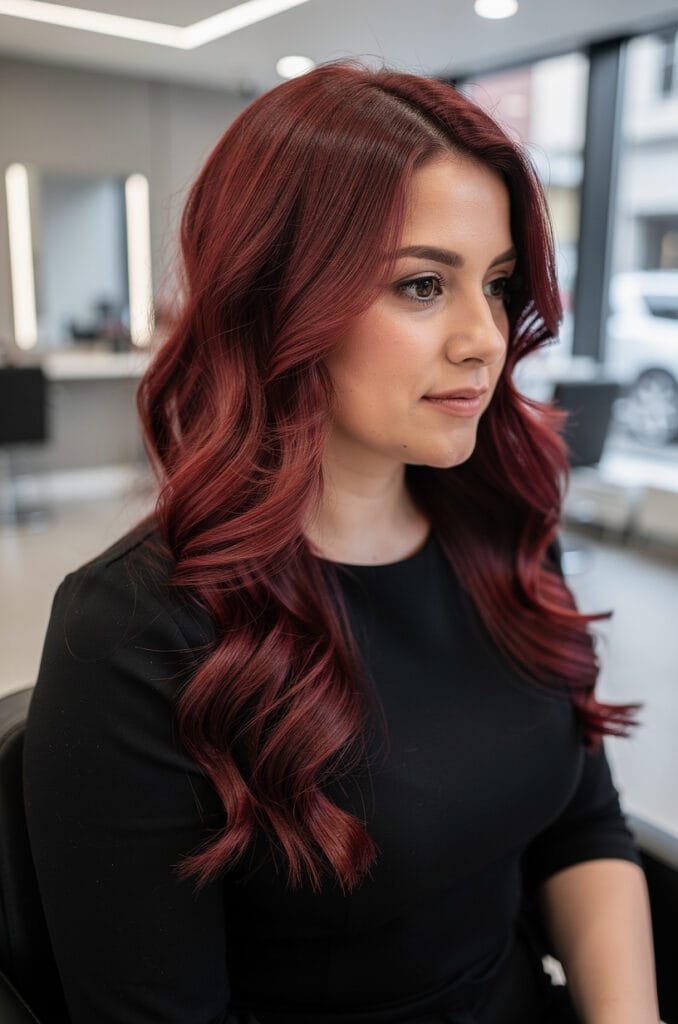 Cherry cola with dark roots