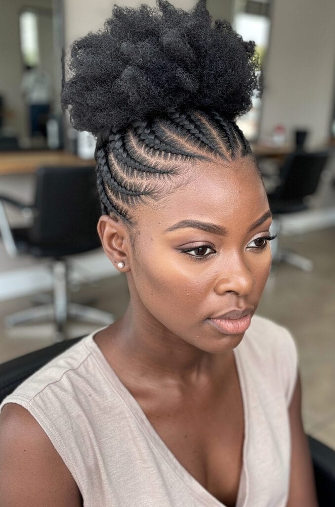 Cornrow pineapple updo 678x1024 1